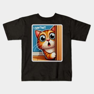 I SAW THAT meme Tabby Cat Kids T-Shirt